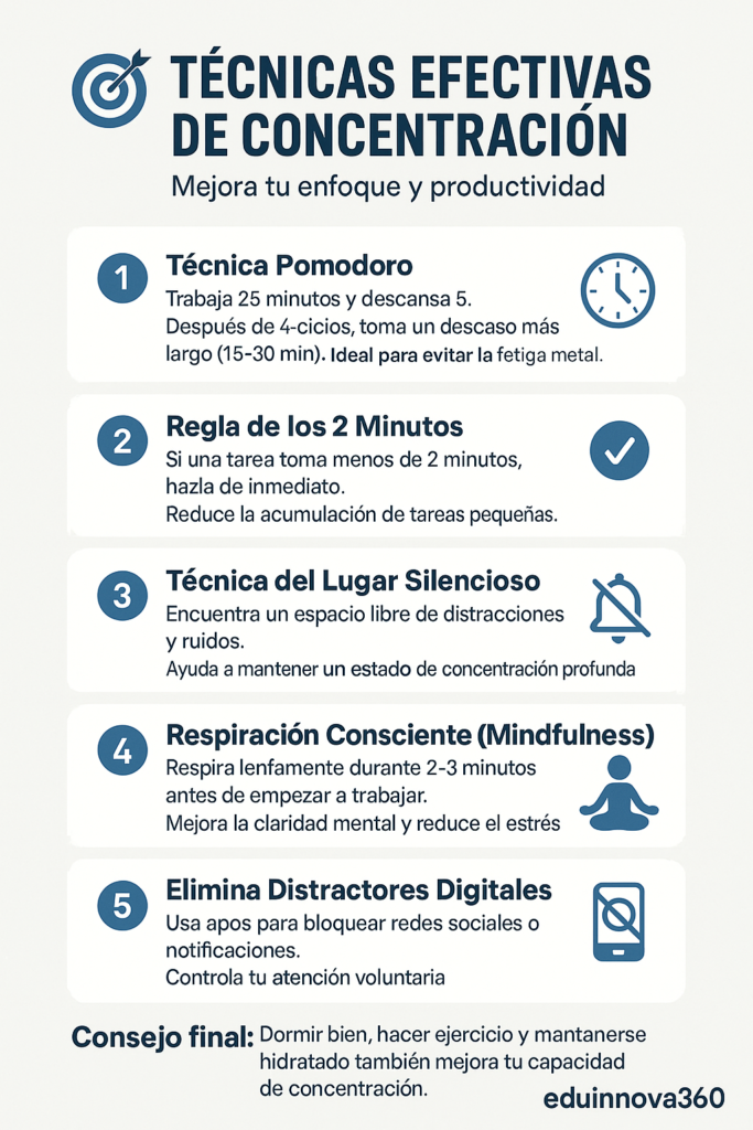 mejorar la concentración al estudiar