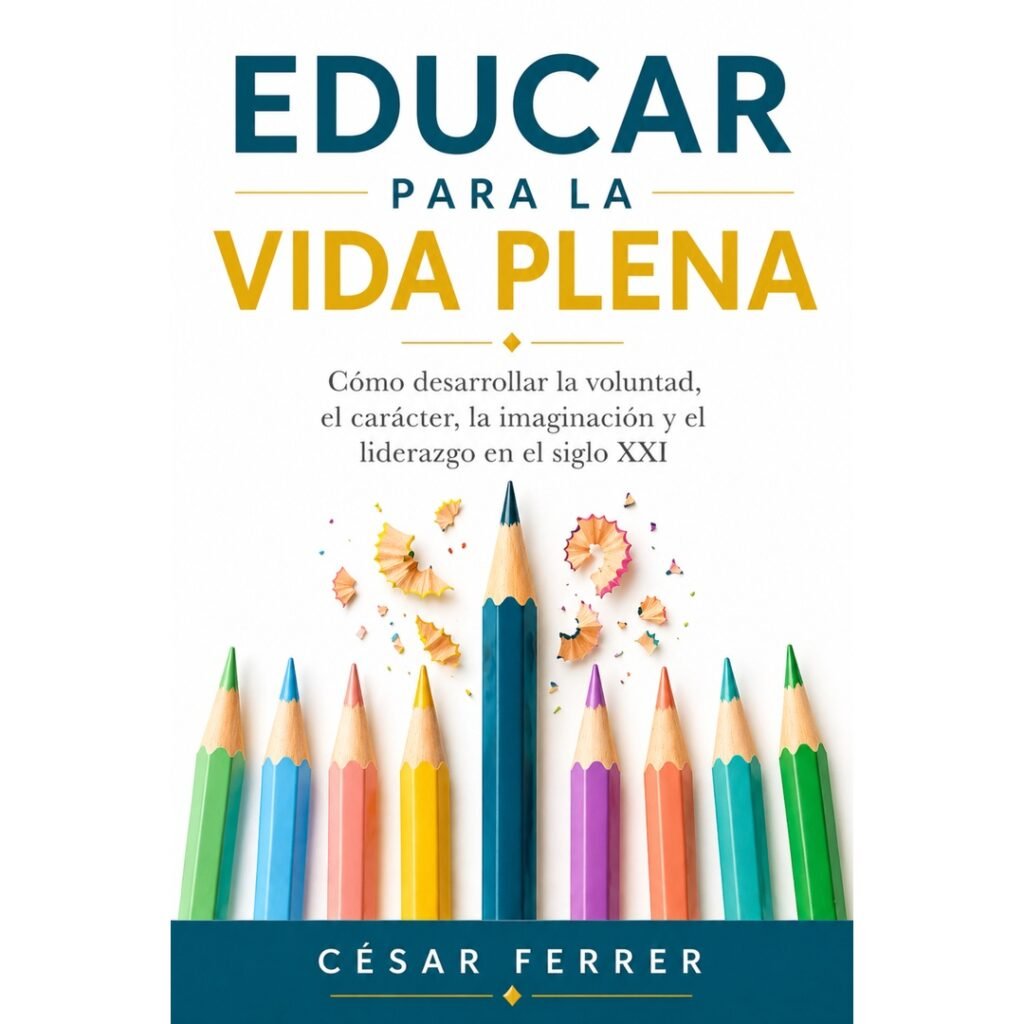 Portada del ebook Educar para la vida plena de César Ferrer sobre educación emocional, carácter y liderazgo en el siglo XXI